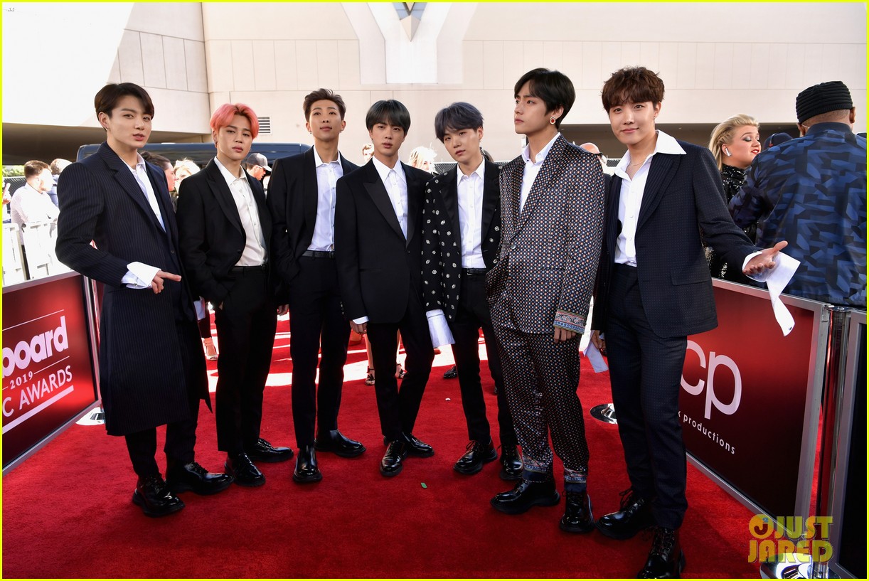 BTS Wore Dark Suits on Billboard Music Awards 2019 Red Carpet - V, Jungkook,  Jimin, Suga, Jin, RM, and J-Hope Outfits