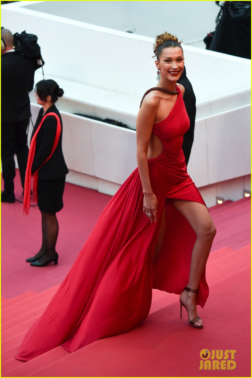 Cannes Film Festival Bella Hadid stuns in red dress on red carpet   newscomau  Australias leading news site