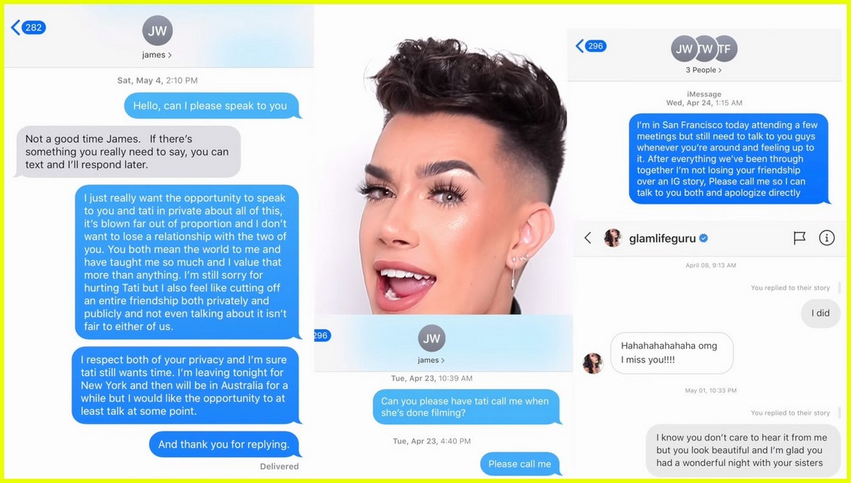 James Charles Clarifies Tati Westbrook Accusations & Shares Receipts