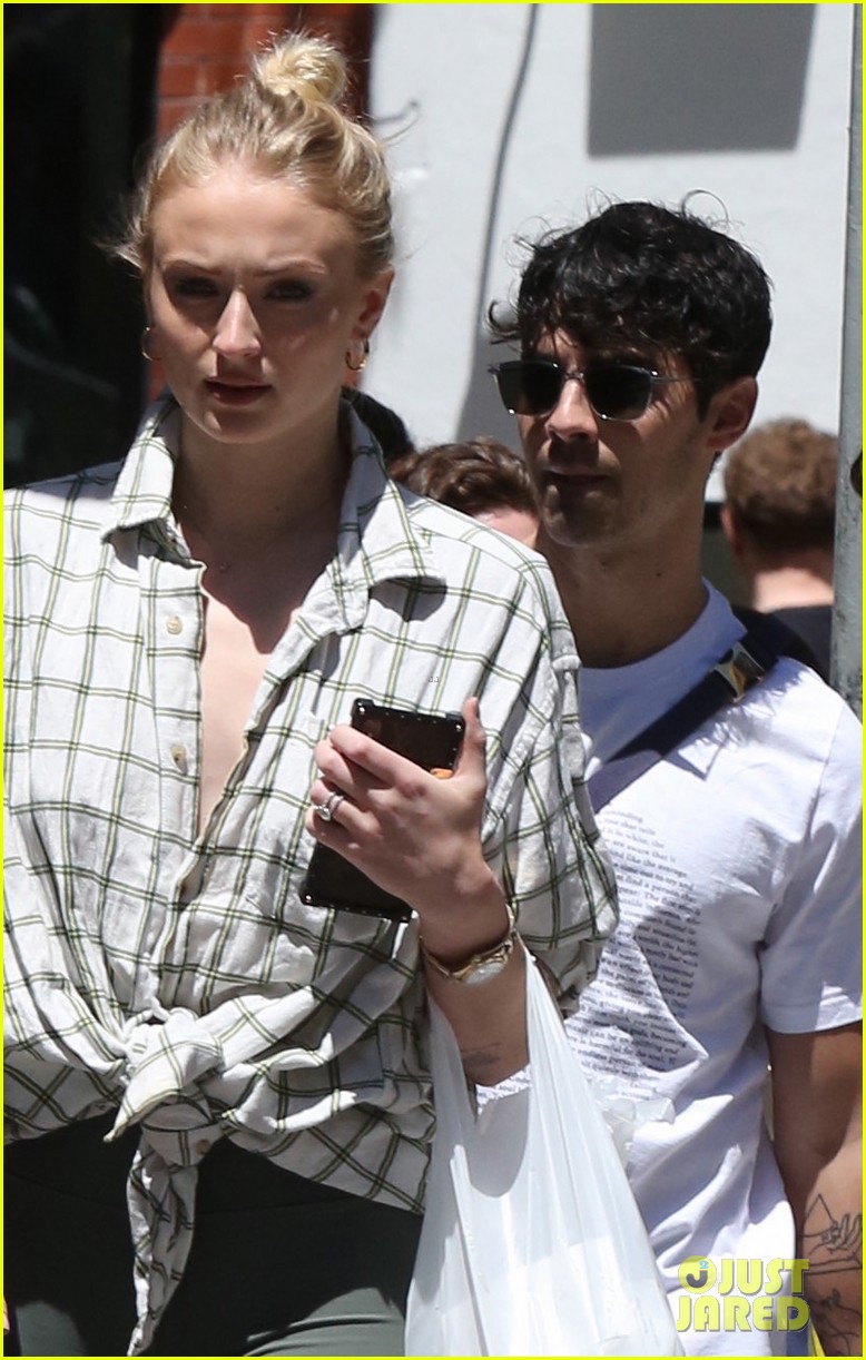 Full Sized Photo of joe jonas sophie turner take their dogs for a walk