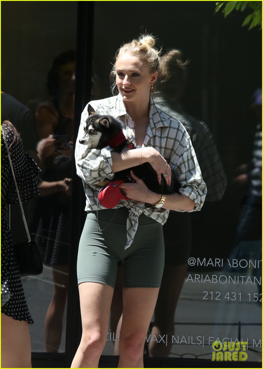 Full Sized Photo of joe jonas sophie turner take their dogs for a walk