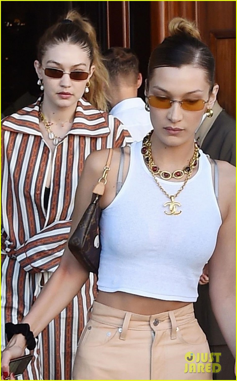 Bella Hadid Bares Her Abs Shopping with Gigi in Italy | Photo 1242457