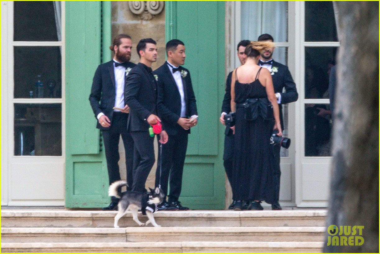 Joe Jonas & Sophie Turner's Dog Porky Basquiat Wore a Tux To Their