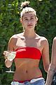 hailey bieber bares toned body during day out with husband justin bieber 05
