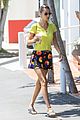 bella hadid wears floral mini skirt for lunch with friends 03