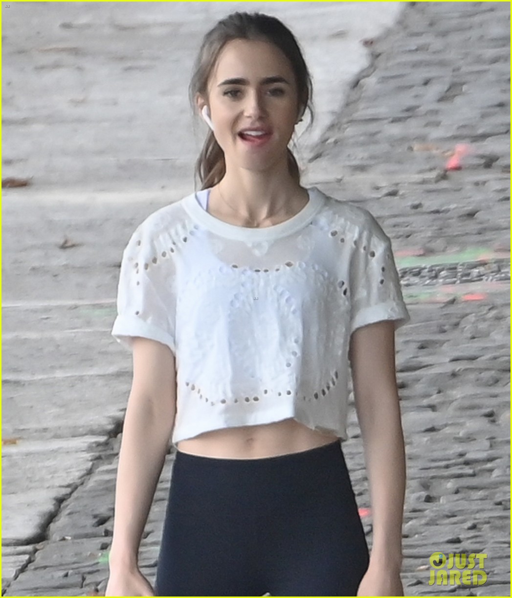 Lily Collins Films More Scenes for 'Emily in Paris' on Location in