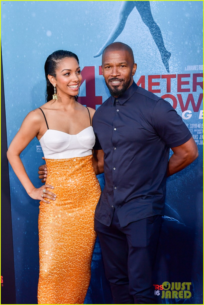 corrine foxx sistine stallone get family support at 47 meters down uncaged premiere 15