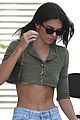 kendall jenner shows some skin in tiny green crop top 02