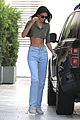 kendall jenner shows some skin in tiny green crop top 05