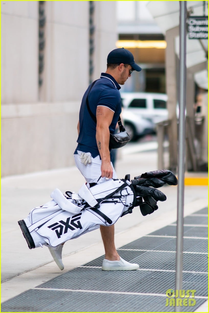 nick jonas looks muscular while heading to play golf 05