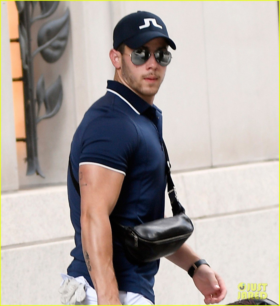 nick jonas looks muscular while heading to play golf 06