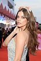 barbara palvin pairs embroidered gray gown with peach bow at joker venice premiere 01