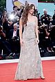 barbara palvin pairs embroidered gray gown with peach bow at joker venice premiere 04