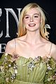 elle fanning accessorizes green gown with blood drops at maleficent 2 world premiere 09