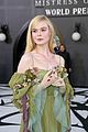 elle fanning accessorizes green gown with blood drops at maleficent 2 world premiere 10