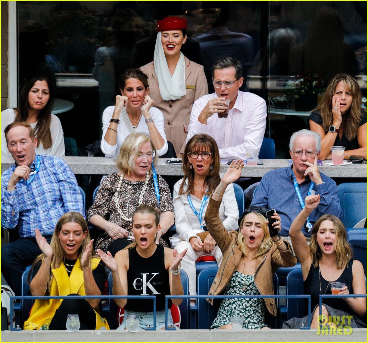 Cara Delevingne & Ashley Benson Meet Up with Gigi Hadid at U.S. Open