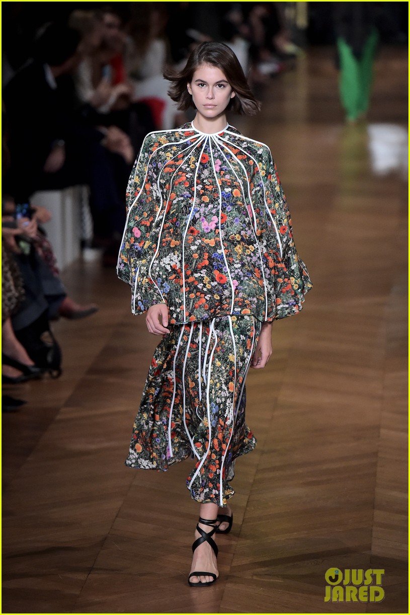 kaia gerber walks three runways on monday 01