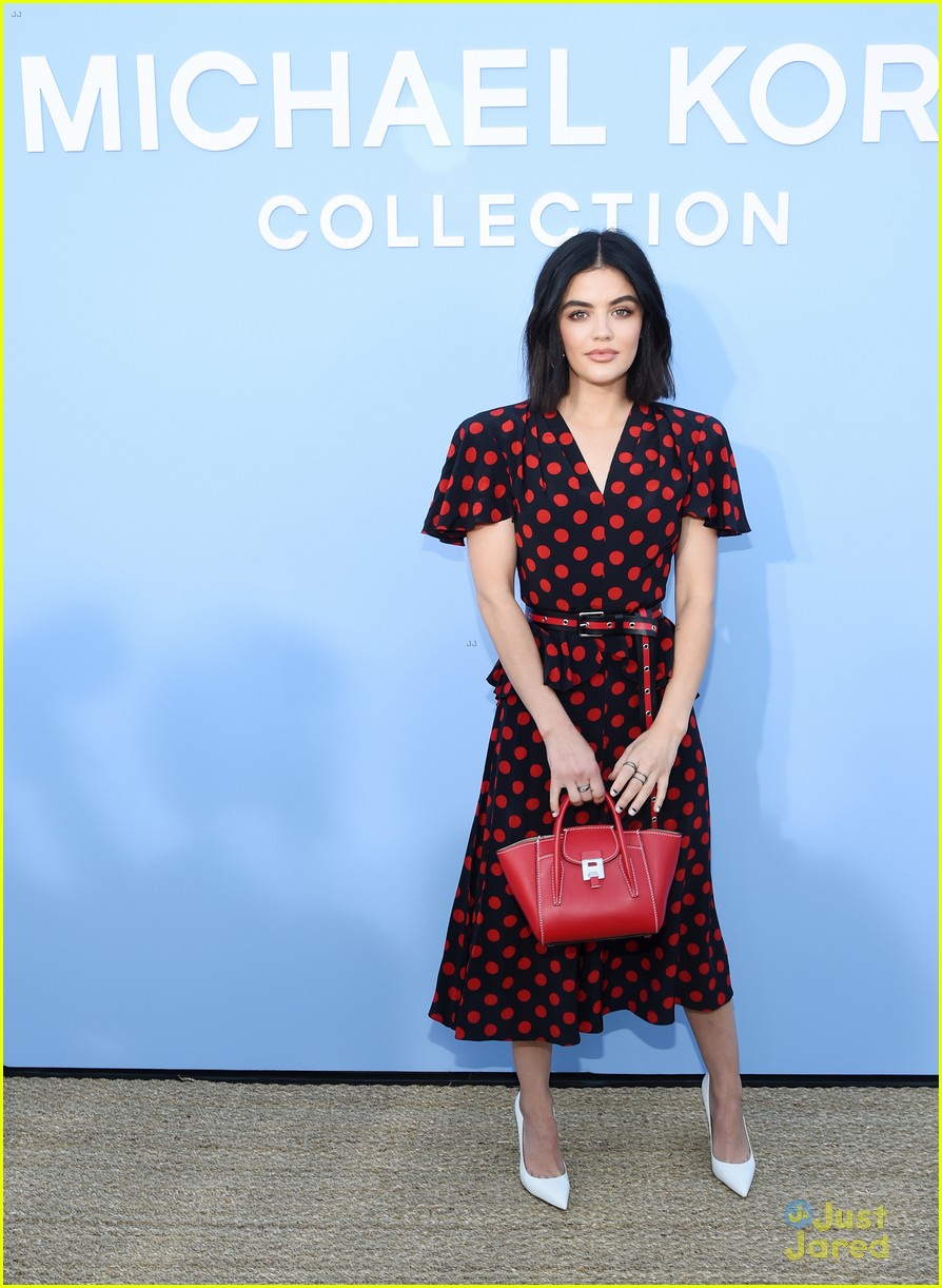 Lucy Hale Is Polka Dot Pretty at the Michael Kors Collection Fashion