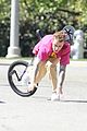 justin bieber falls off unicycle while learning how to ride 05