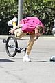 justin bieber falls off unicycle while learning how to ride 09