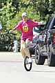 justin bieber falls off unicycle while learning how to ride 17