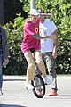 justin bieber falls off unicycle while learning how to ride 24