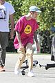 justin bieber falls off unicycle while learning how to ride 36