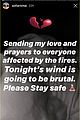 sofia richie love prayers california fires after insensitive captions