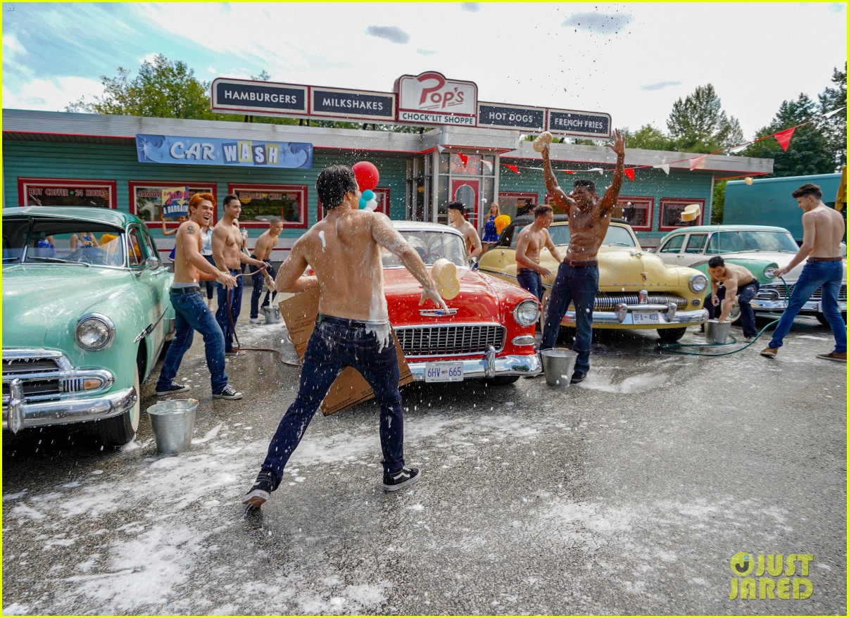 KJ Apa & Charles Melton Go Shirtless For a Car Wash On 'Riverdale