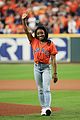 simone biles does backflip before throwing first pitch at world series game 07