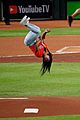 simone biles does backflip before throwing first pitch at world series game 16