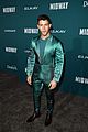 nick jonas sports silk teal suit for midway premiere 10
