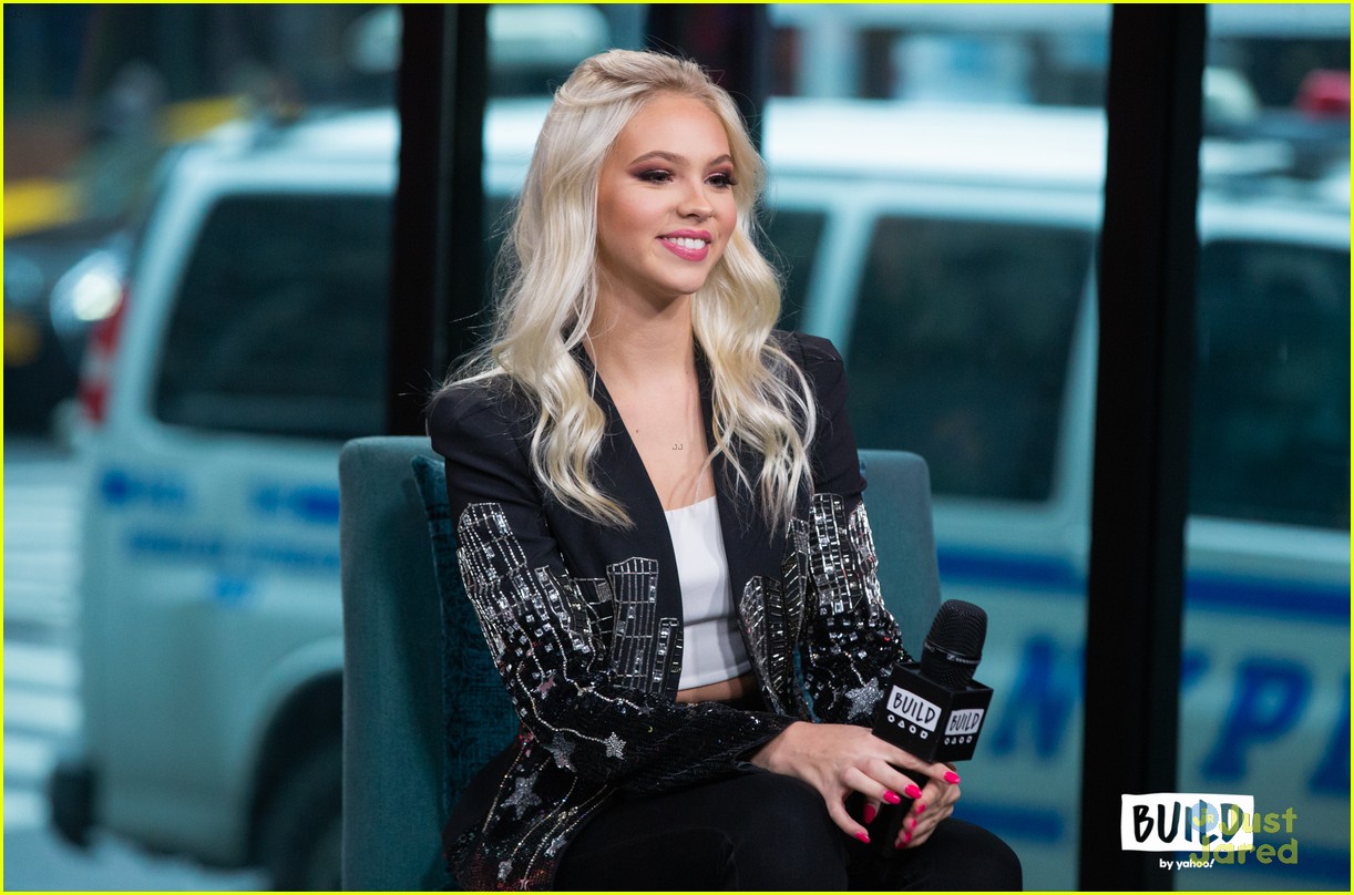 Jordyn Jones Changes Into A Cool Teal Jumpsuit After Her Appearance on