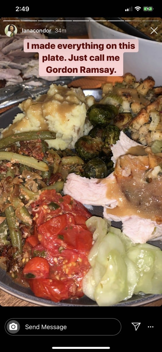 lana condor yt thanksgiving meal 01