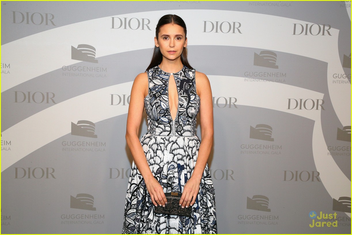 Nina Dobrev Twirls Around in Her Dress For Guggenheim International