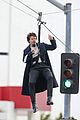 harry styles zip lines over la street for late late show segment 08