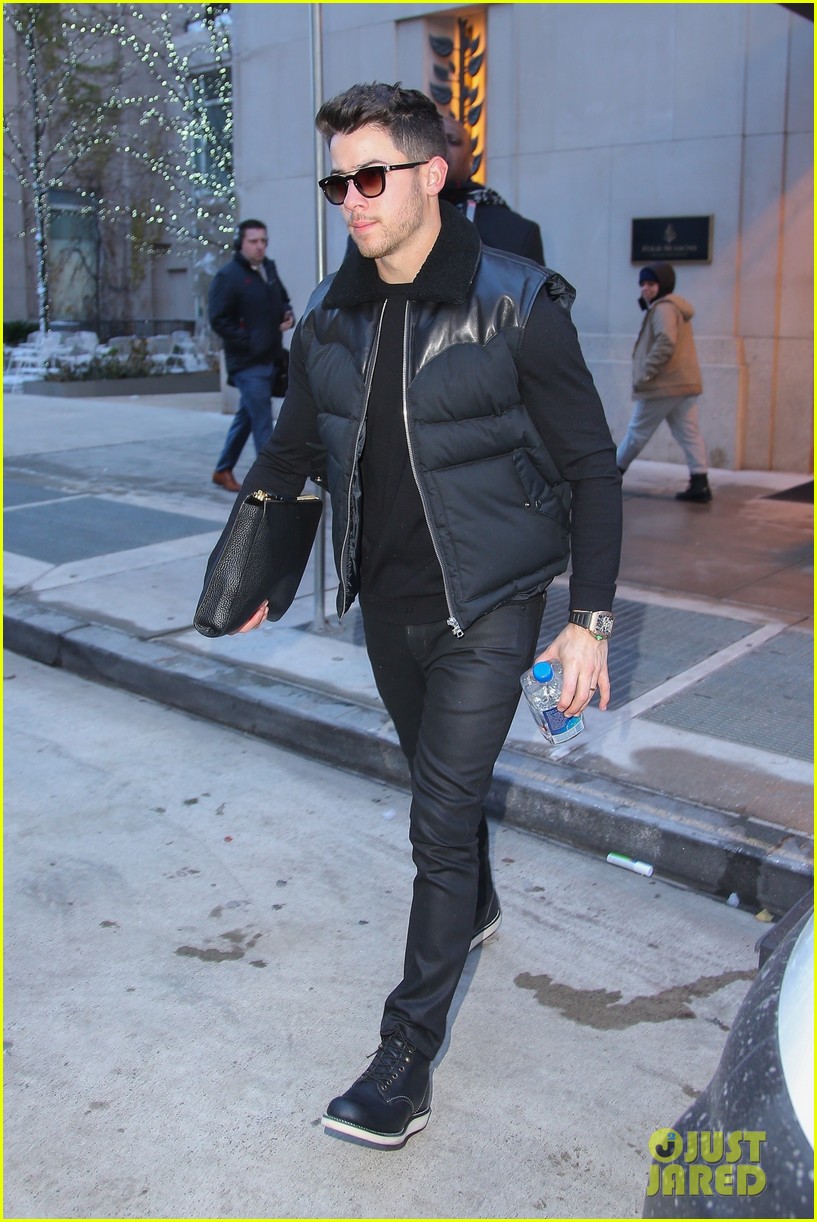 nick jonas meeting nyc cold day 01