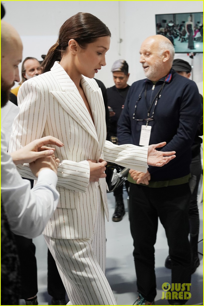 bella hadid green dress joan smalls tux pfw vauthier 14