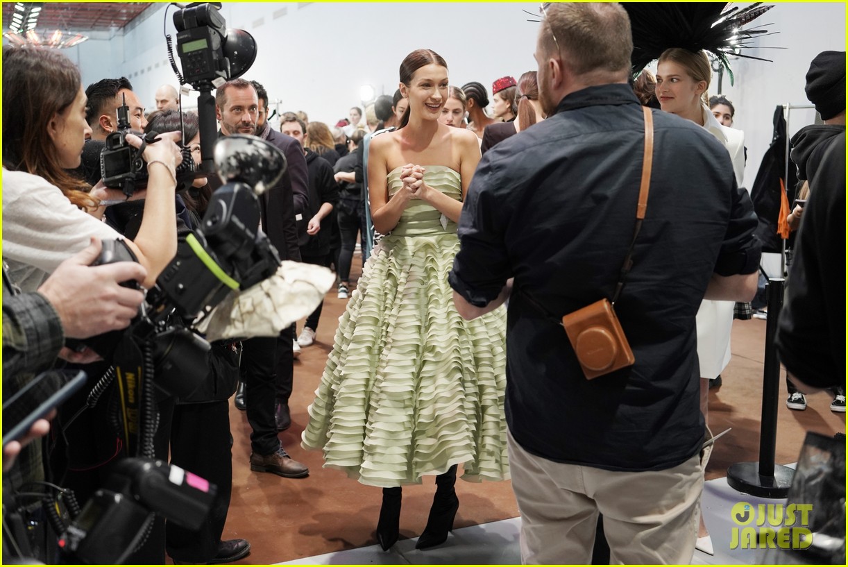 bella hadid green dress joan smalls tux pfw vauthier 15