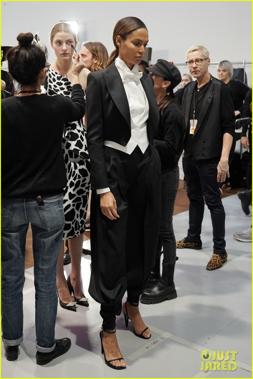 bella hadid green dress joan smalls tux pfw vauthier 16