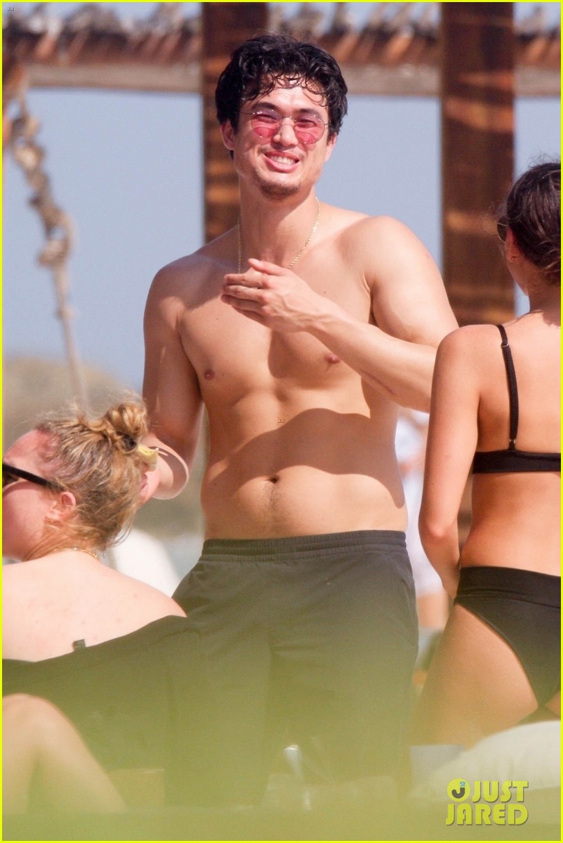 Full Sized Photo Of Charles Melton Goes Shirtless While Vacationing With Friends 03 Charles 