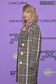 taylor swift rocks plaid jumpsuit coat miss americana sundance premiere 10
