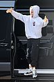justin bieber does some stretches before hitting the studio 01