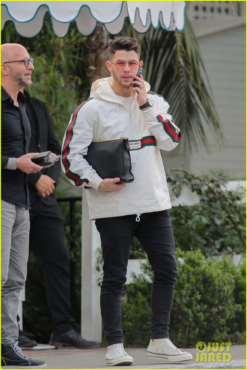 Nick Jonas Carries a Leather Bag to His Business Meeting | Photo ...