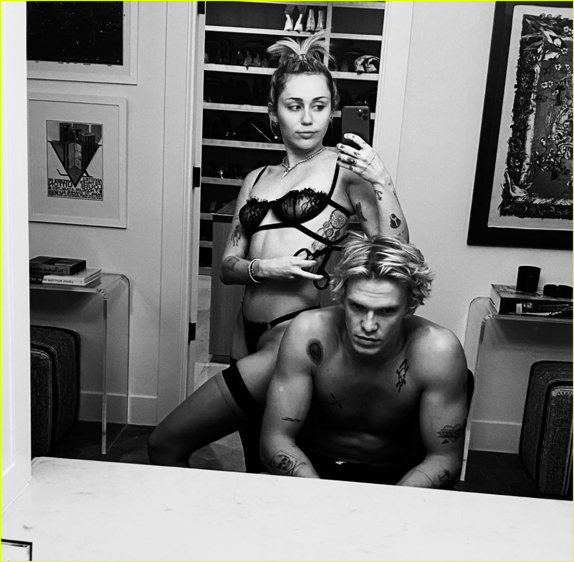 miley cyrus wears sexy lingerie night in cody simpson 01
