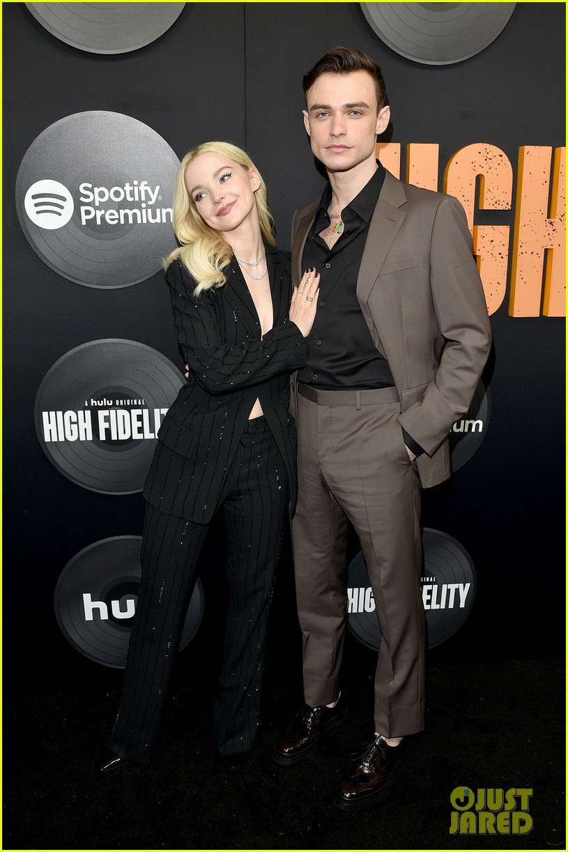 Full Sized Photo of dove cameron thomas doherty high fidelity premiere