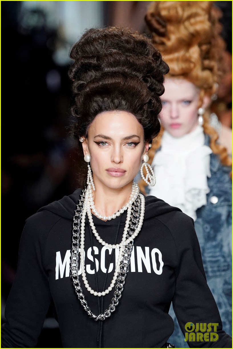 Full Sized Photo of bella gigi hadid channel marie antoinette moschino