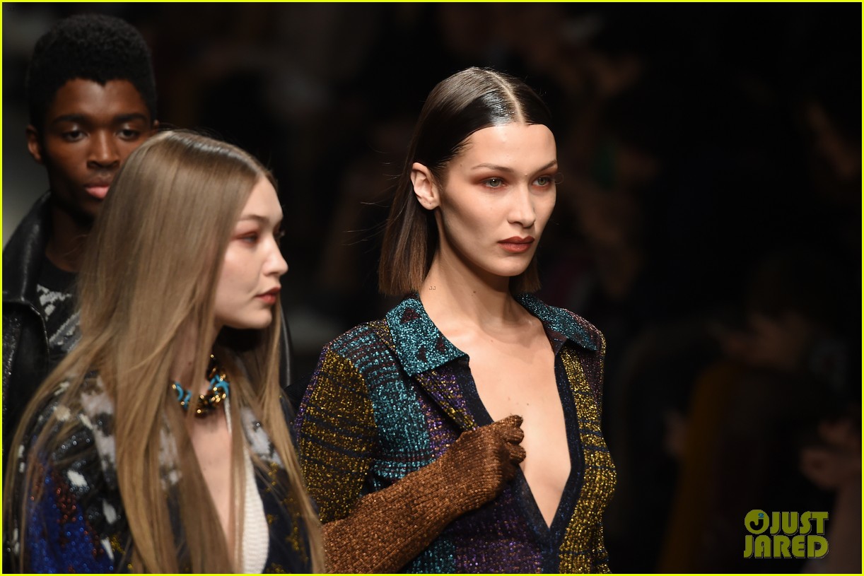 irina shayk gigi hadid bella hadid missoni boss show milan 03