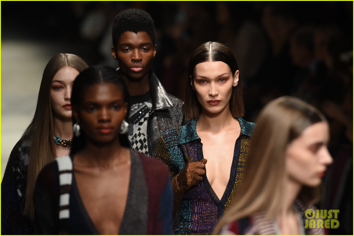 irina shayk gigi hadid bella hadid missoni boss show milan 17