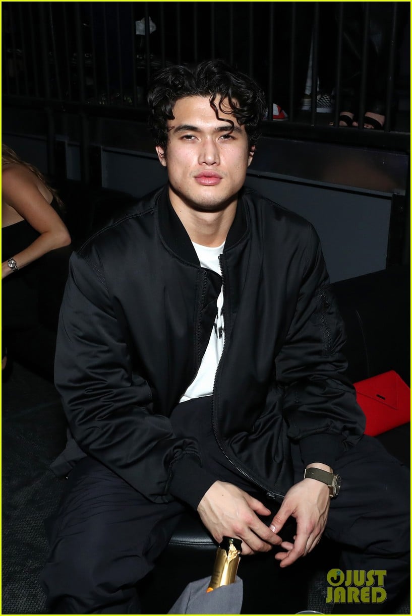 charles melton casey cott meet up with another cw star at super bowl party 08